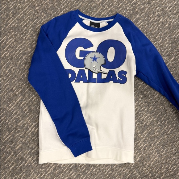 Nike Blue and White 'Go Dallas' Long Sleeve Crewneck Sweater - Men’s Size Medium - Picture 1 of 1
